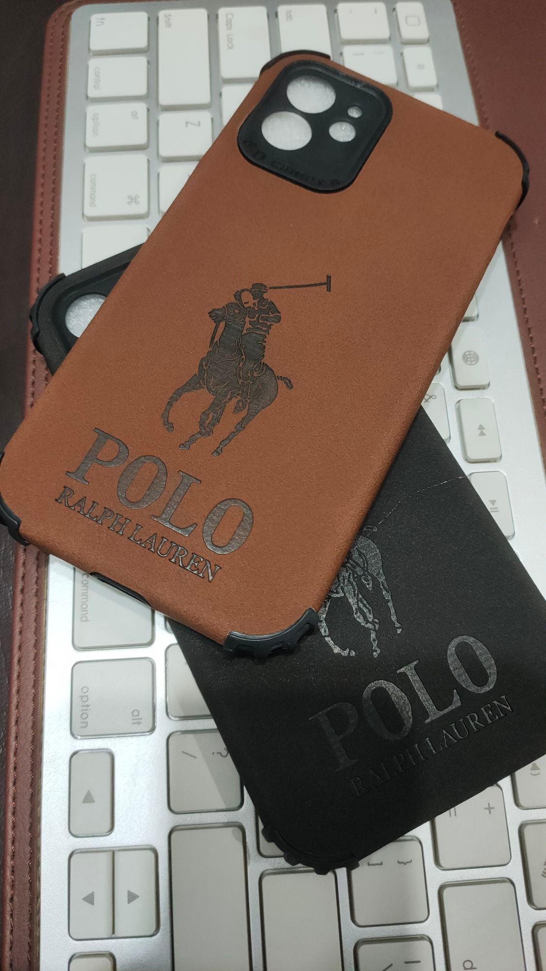 iPhone 12 6.1 Shockproof Camera Protection PU Leather Soft Back Cover