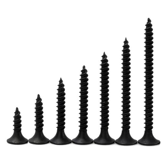 Black Screws Flat Head Drywall Fasteners Fine Quality Sharp Point