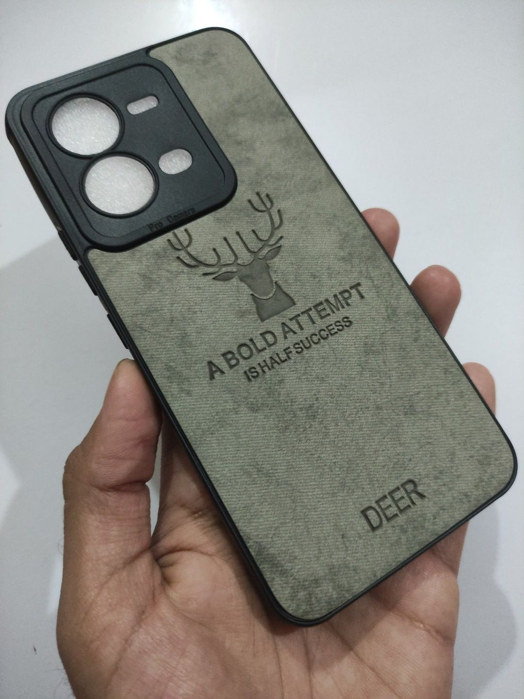 Vivo V25 Soft Silicone Deer Fabric Back Cover