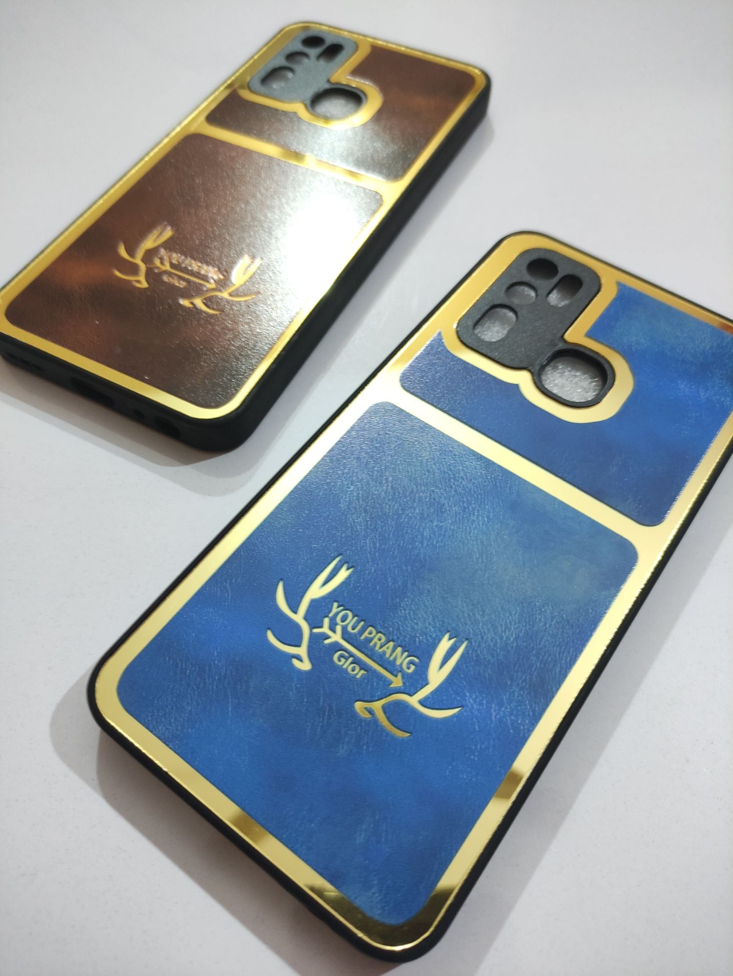 Vivo Y30 PU Golden Stripe Design Back Cover