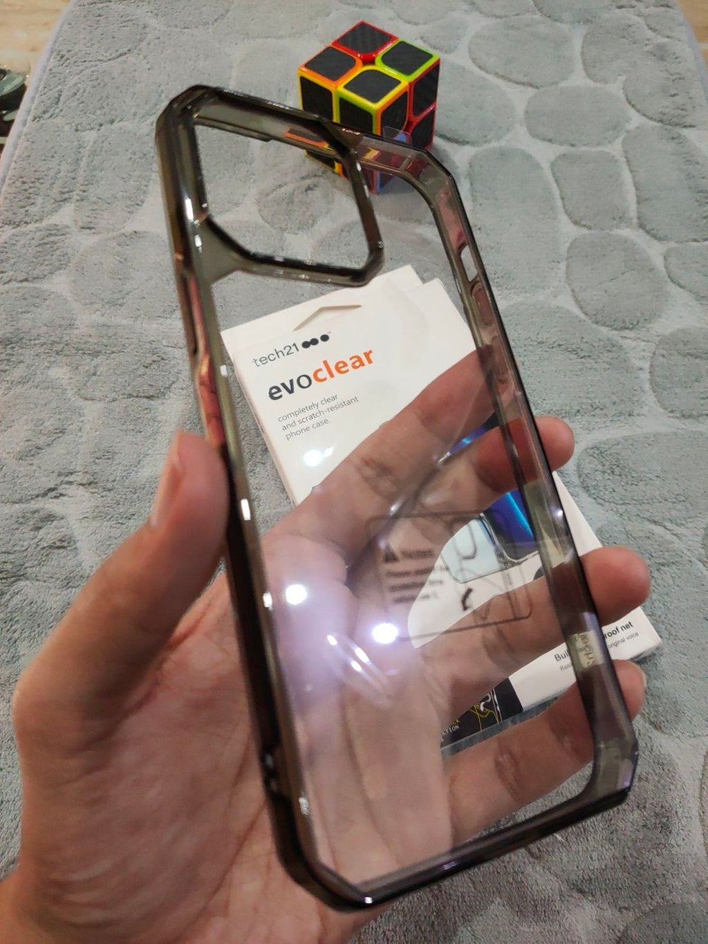 iPhone 14 Pro Max Tech21 Evo Clear Dust Proof Net Shockproof Bumper Back Cover