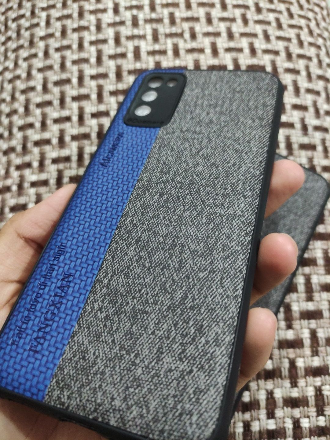 Samsung Galaxy A03s Soft Silicone Fabrics Stripe Design Back Cover