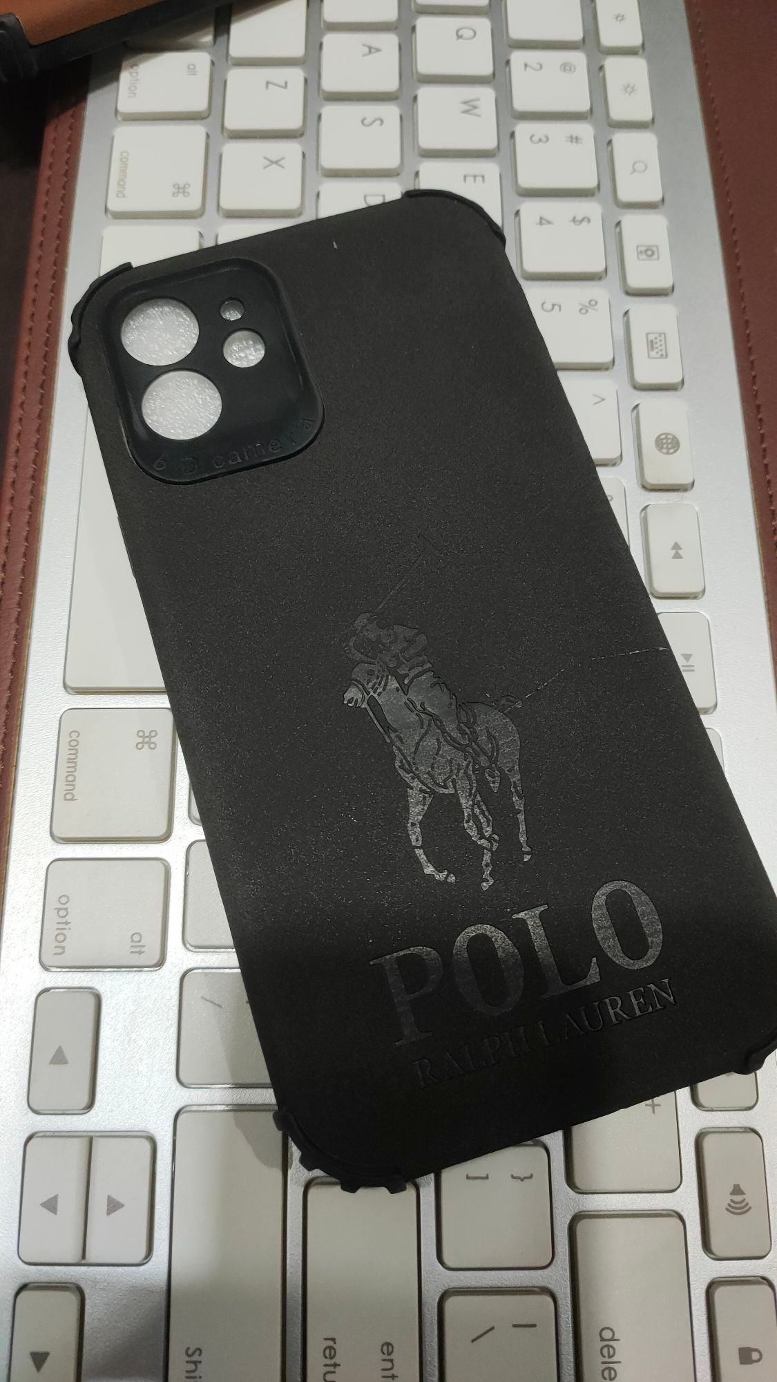 iPhone 12 6.1 Shockproof Camera Protection PU Leather Soft Back Cover
