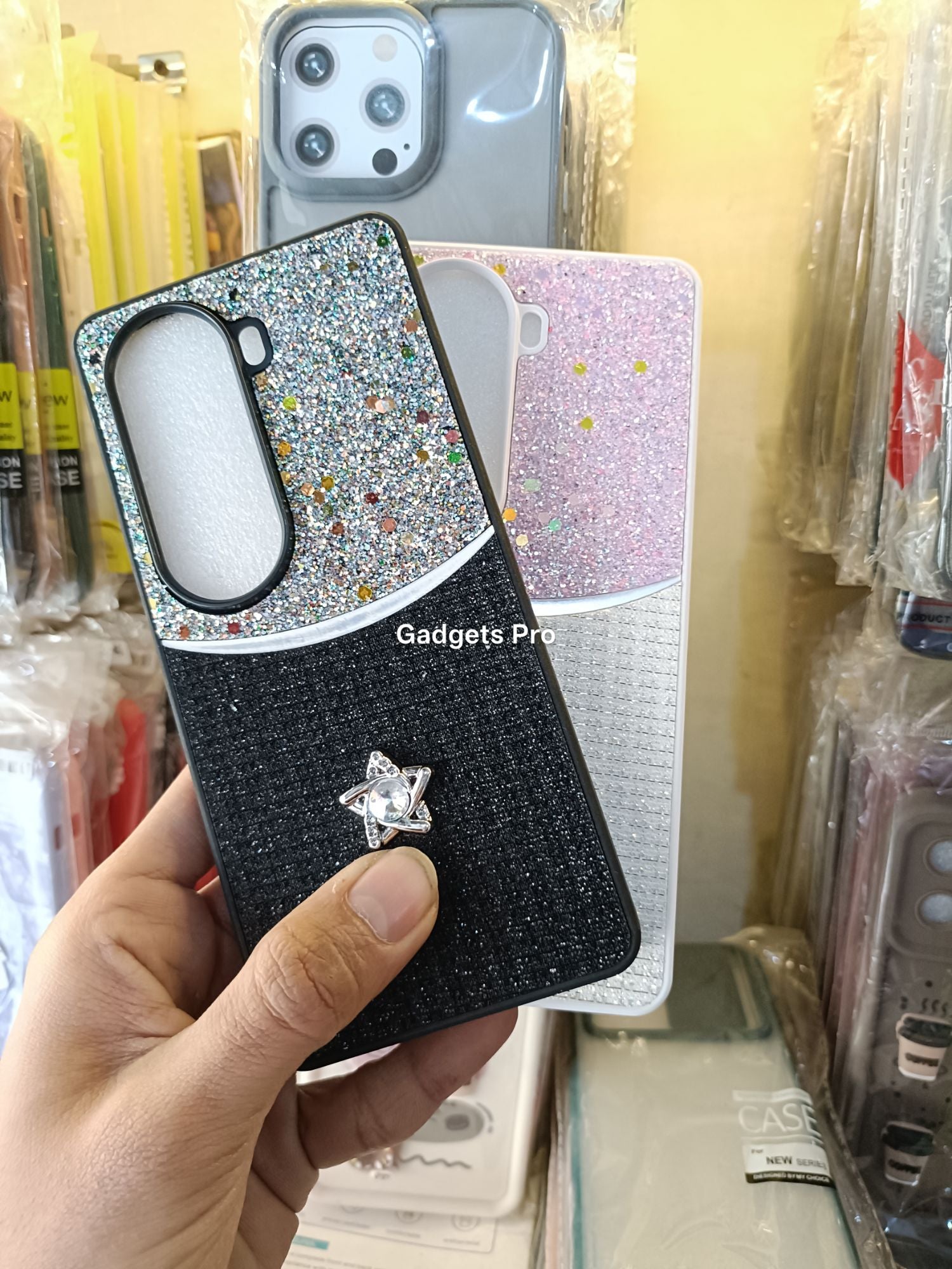 Vivo V40E Fancy Soft Silicone Glitter Star Back Cover