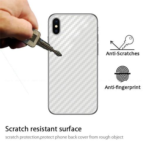 Apple iPhone X Carbon Fiber Pattern Transparent Anti Slip Back Sheet