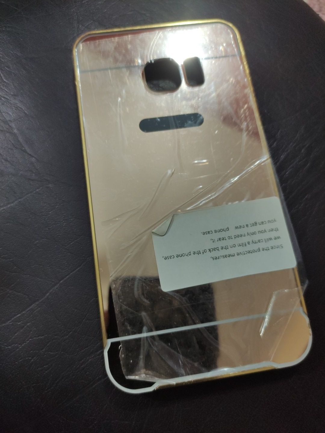 Samsung Galaxy S6 Edge Plus Aluminium Frame Gold Plated Mirror Back Cover