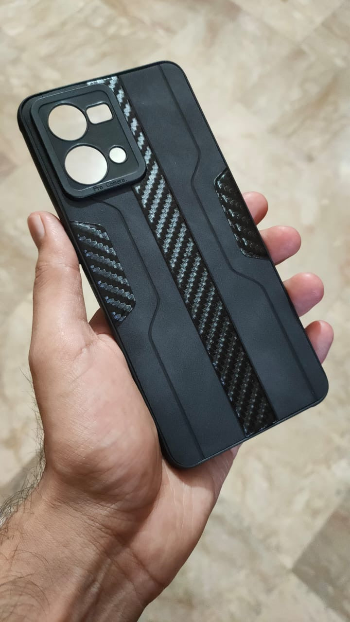 Oppo F21 Pro 4G Carbon Fiber Design PU Soft Back Cover