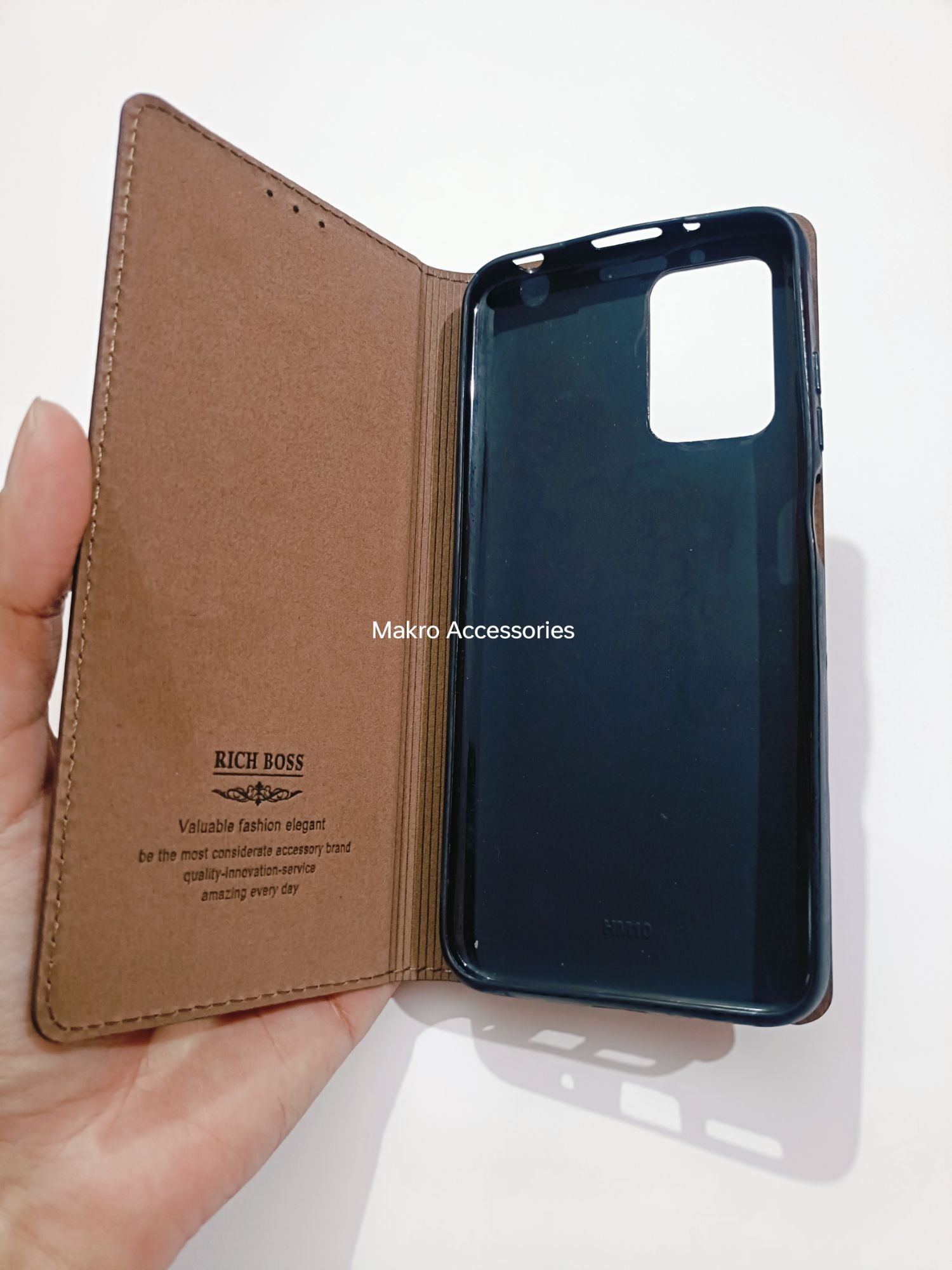 Redmi 10 Premium Quality PU Genuine Leather Flip Back cover
