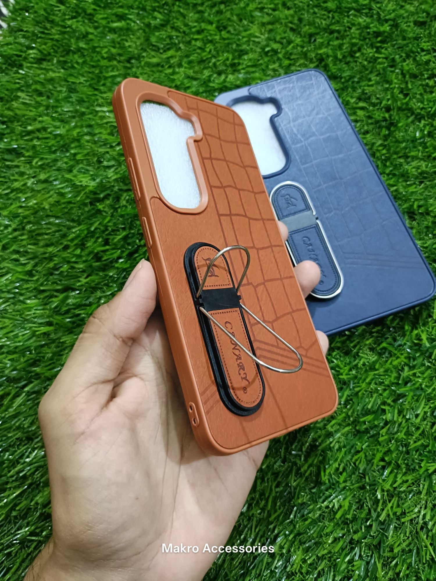 Infinix Hot 50 Pro Soft Silicone Leather Design Dual Kickstand Back Cover
