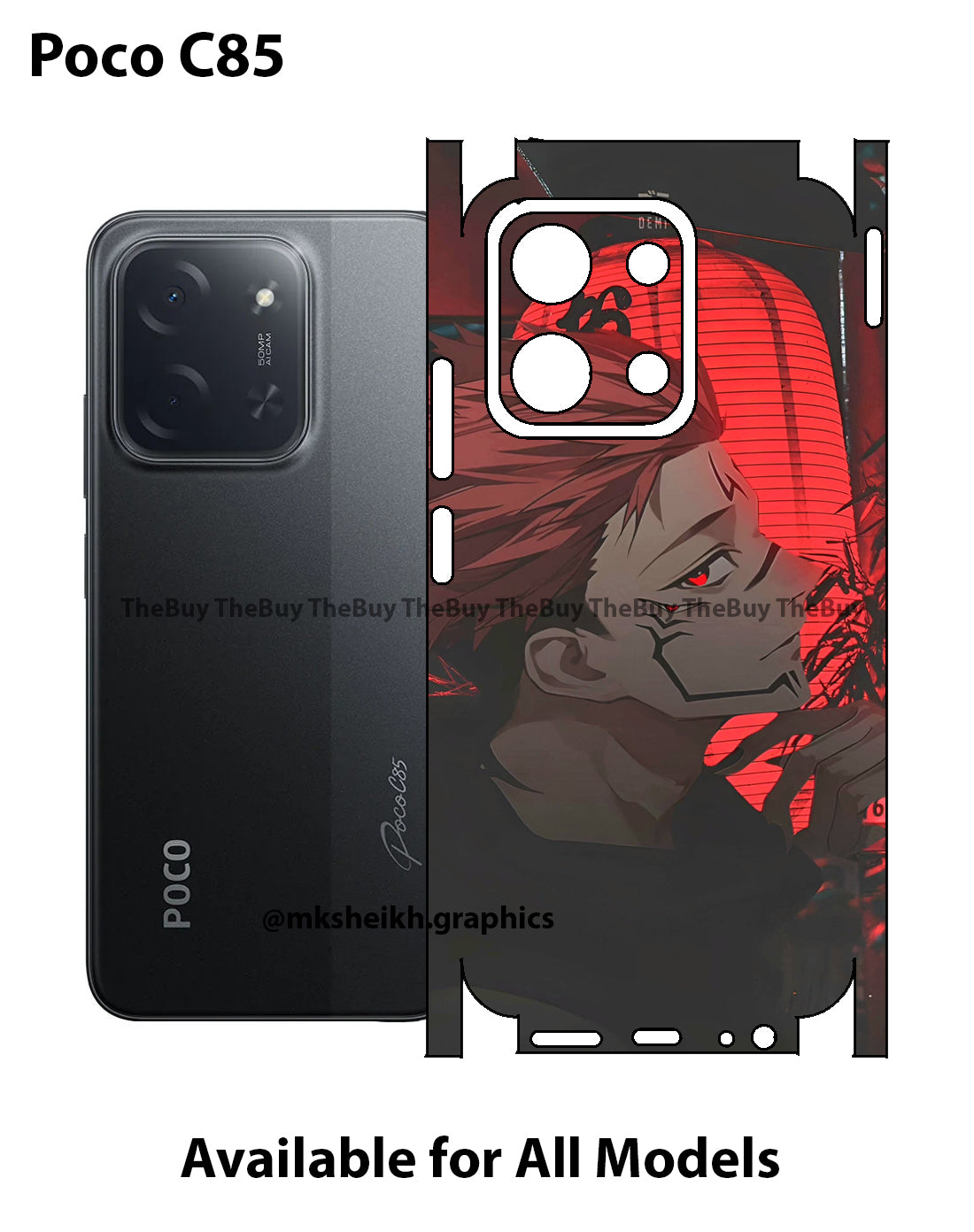 Poco C85 Full Body Print Back Skin Wrap