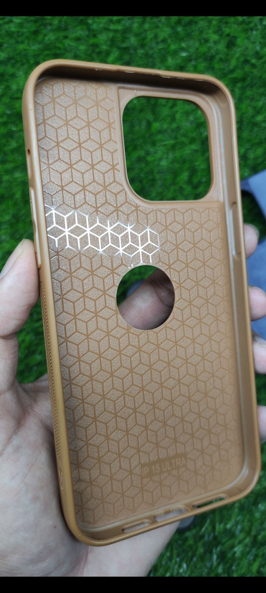 iPhone 15 Pro Max PC Camera Protection Leather Back Cover
