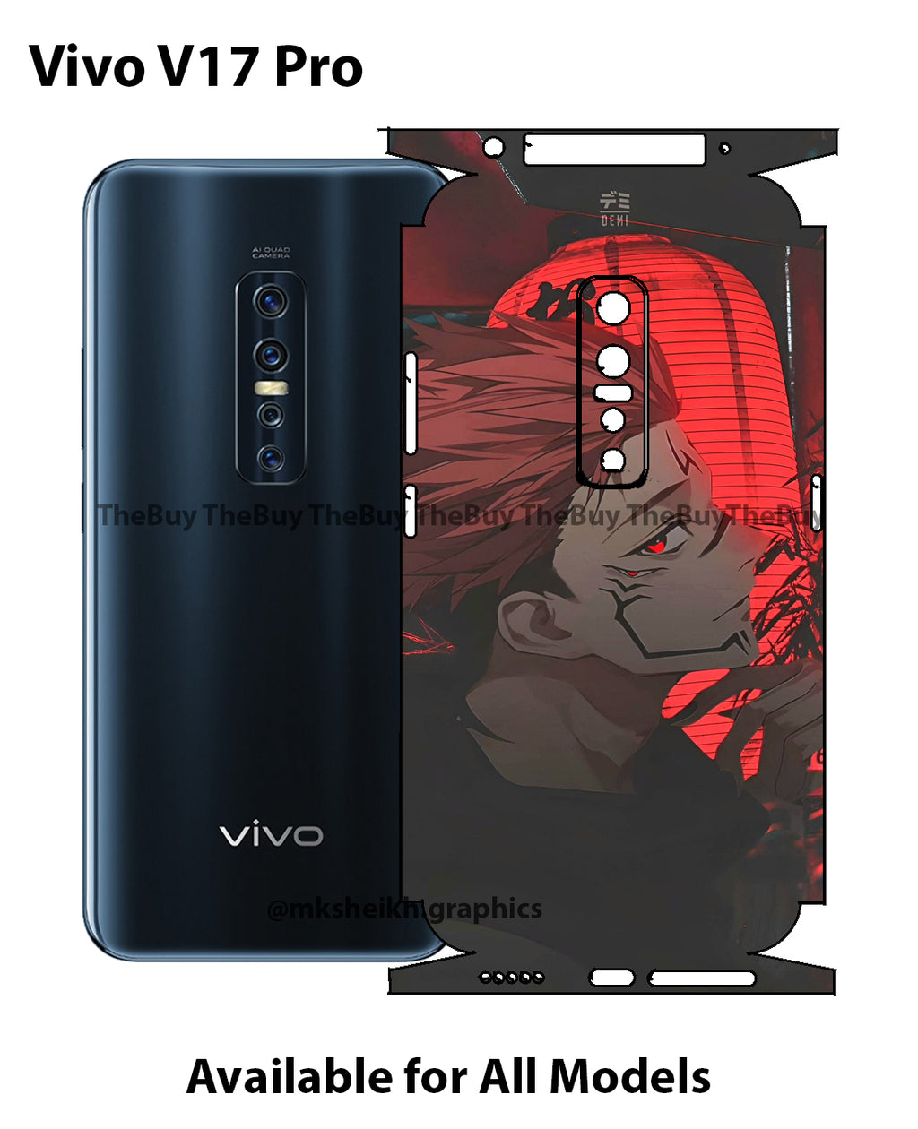 Vivo V17 Pro Print Back Full Body Skin Wrap