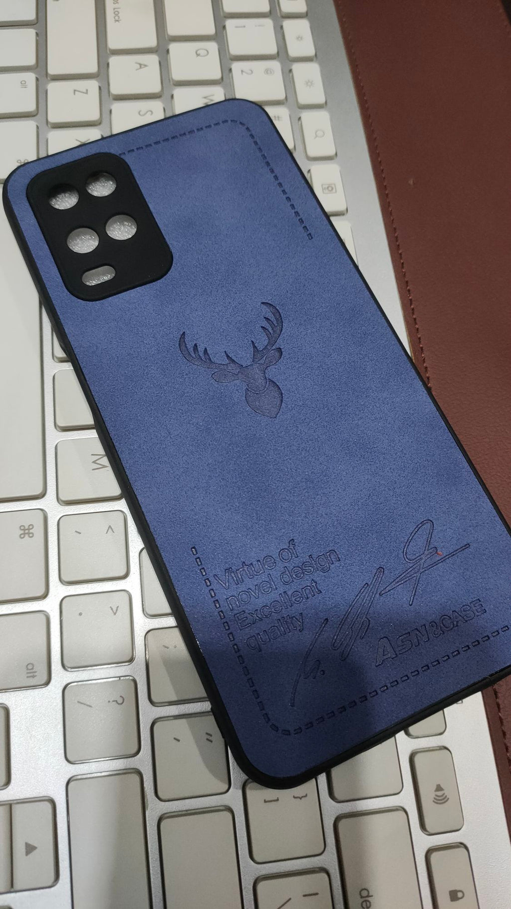 Oppo A54 4G Premium Quality PU Leather Fabric Camera Protection Back Cover