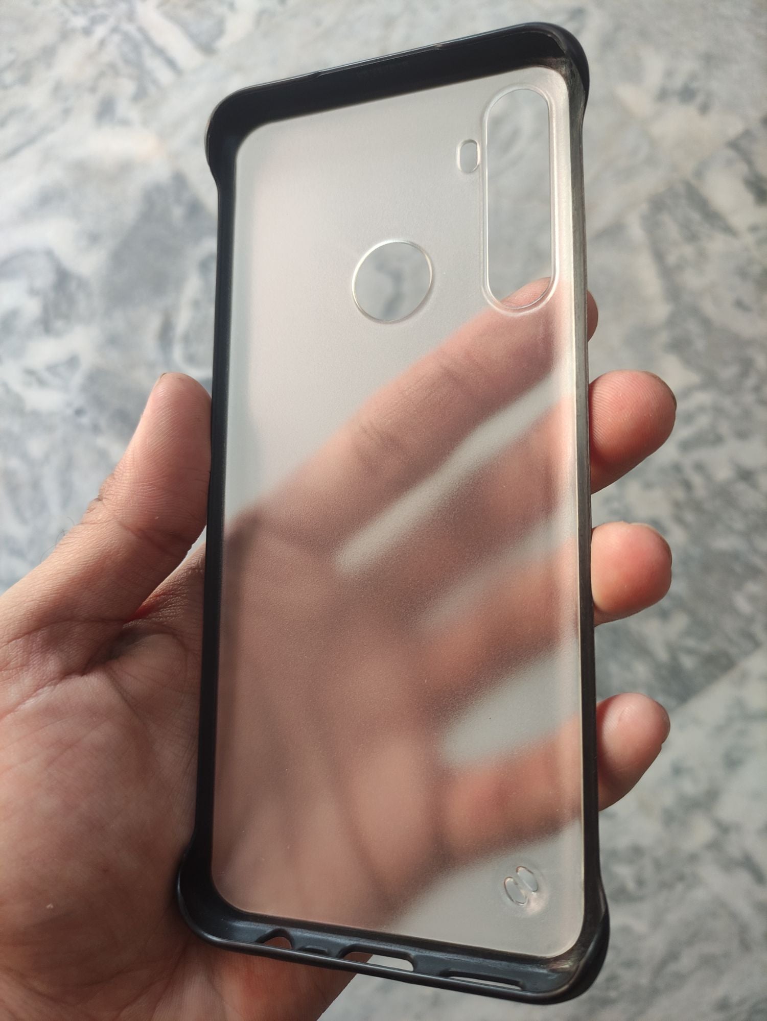 Realme 5 Transparent Matt Frameless Back Cover