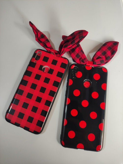 Huawei Y7 Prime 2019 Fancy TPU Red and Black Pattern Design Back Cover