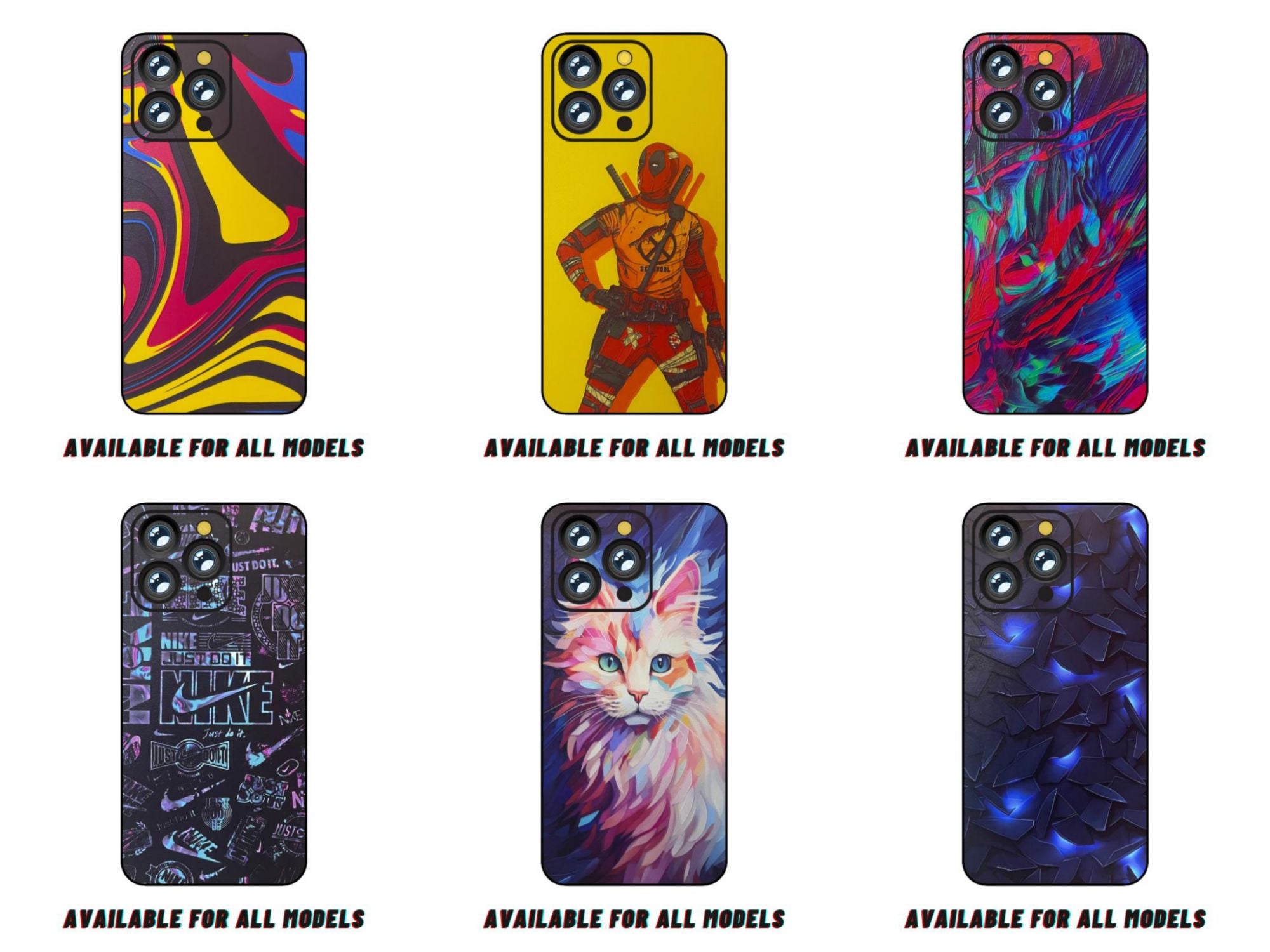 3D Full Body Skin Wrap for All Mobile Models Multiple Designs