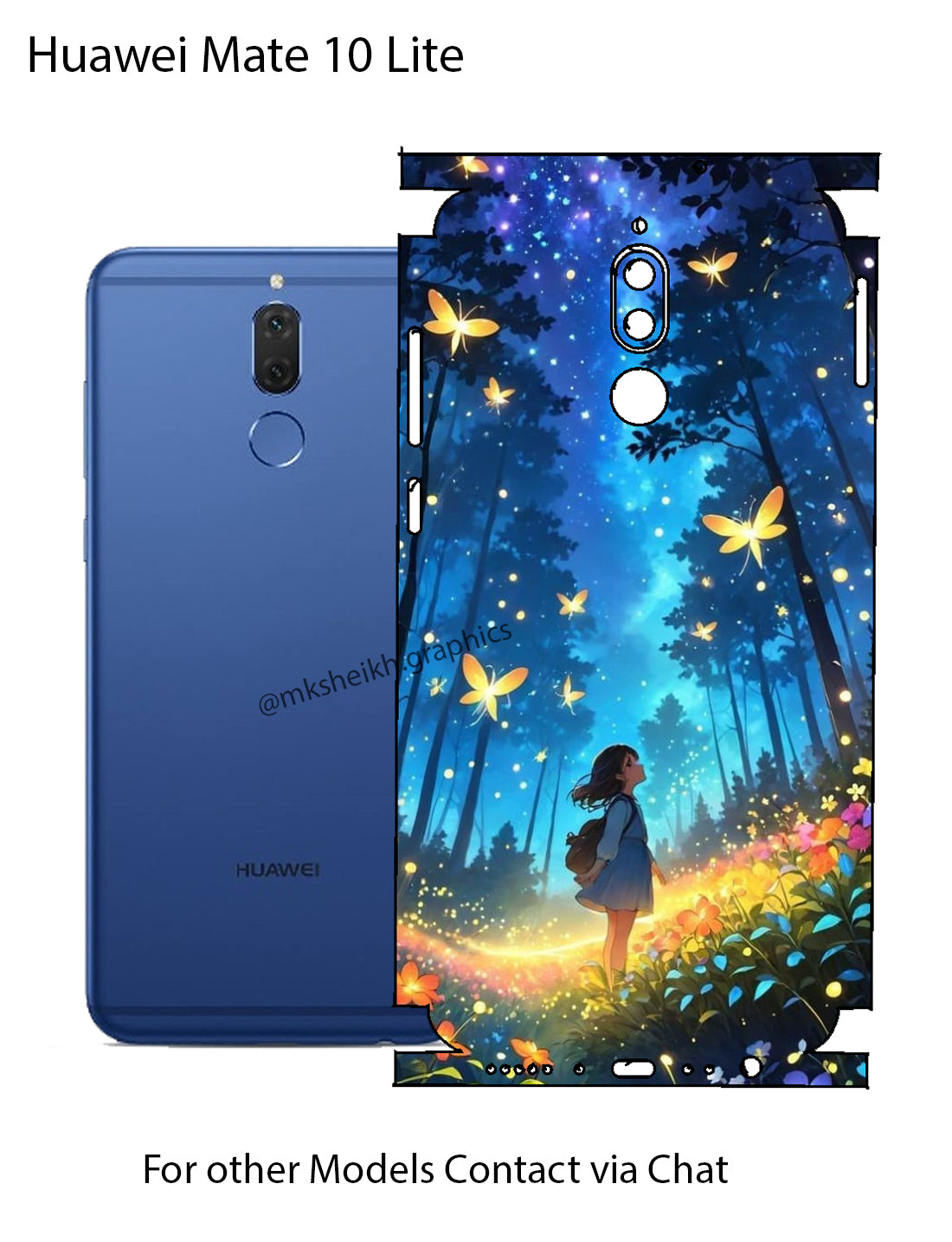 Huawei Mate 10 Lite Print Back Full Body Skin Wrap