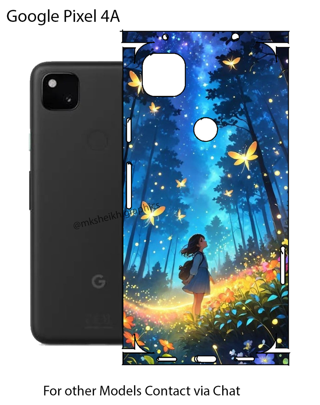 Google Pixel 4A Print Back Full Body Skin Wrap