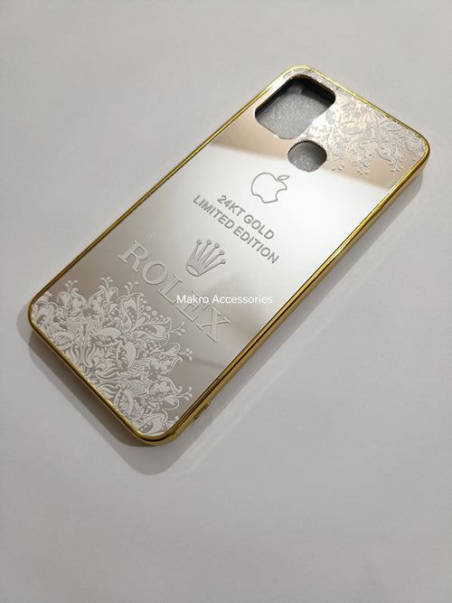 Infinix Hot 10 Play Gold Plated Mirror Back Cover