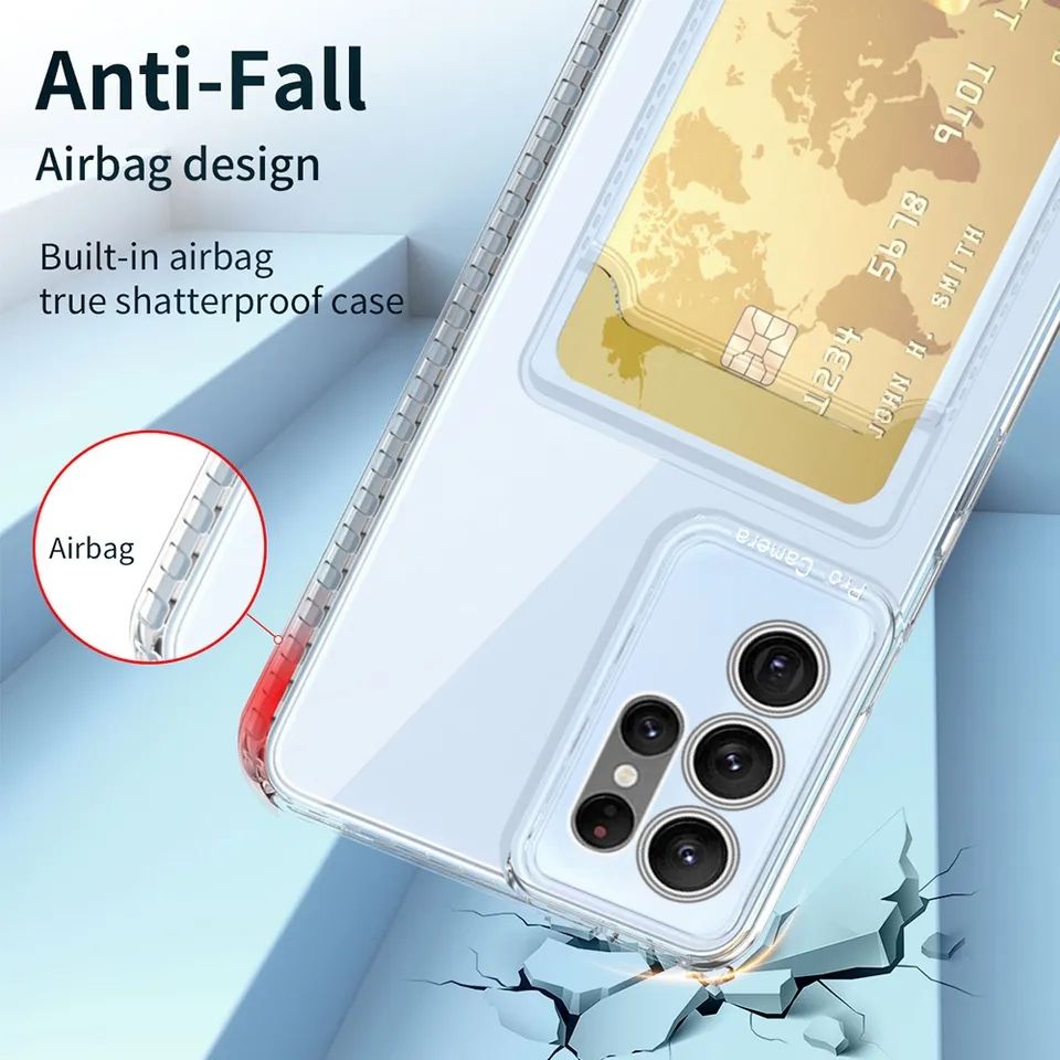 Samsung Galaxy Note 20 Ultra Soft TPU Clear Card Holder Back cover