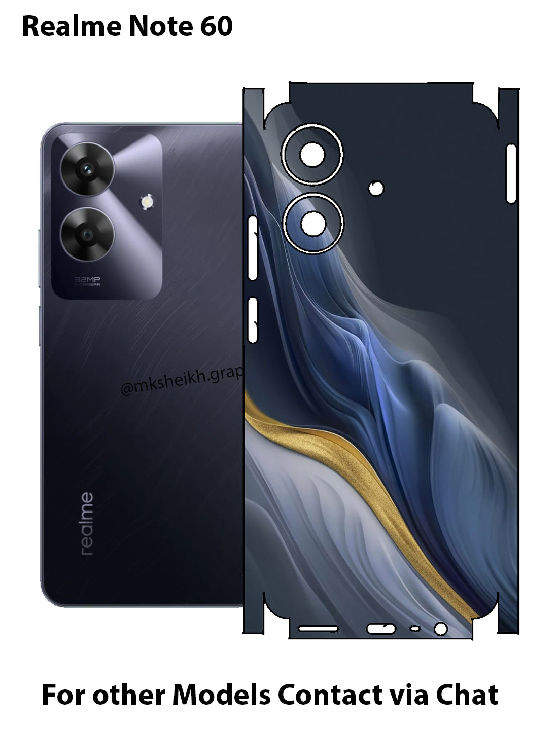 Realme Note 60 Print Back Full Body Skin Wrap