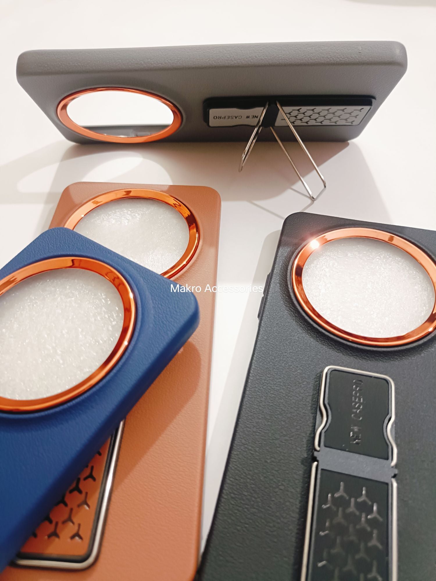 Redmi 14C Soft Silicone Leather Tecture Design Kickstand Back cover