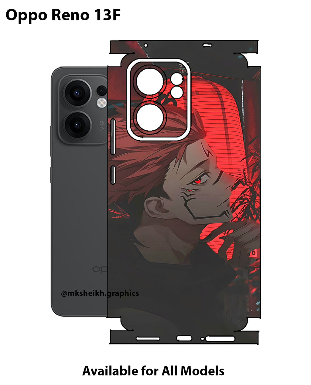 Oppo Reno 13F Print Back Full Body Skin Wrap