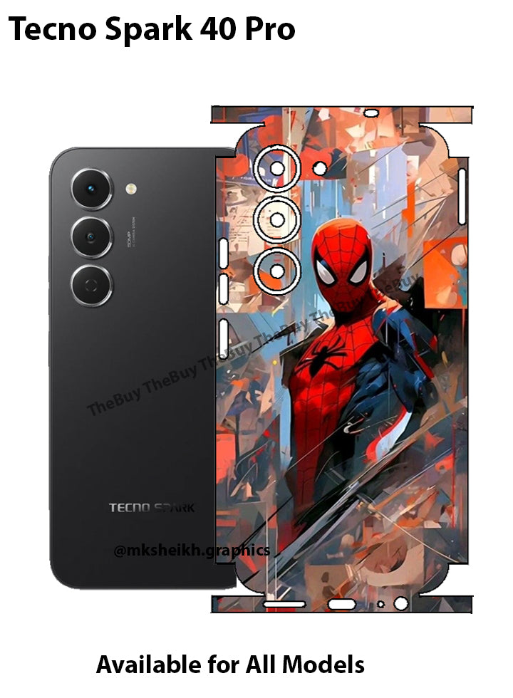 Tecno Spark 40 Pro Super Spiderman/Superman/Batman Full Body Skin Wrap