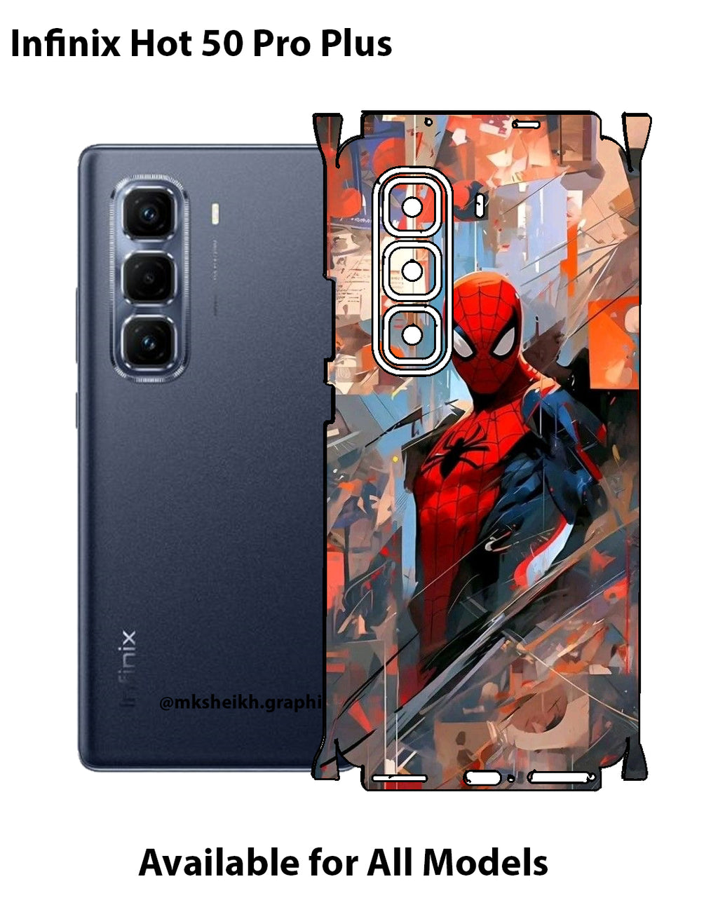 Infinix Hot 50 Pro Plus Spiderman Full Body Skin Wrap