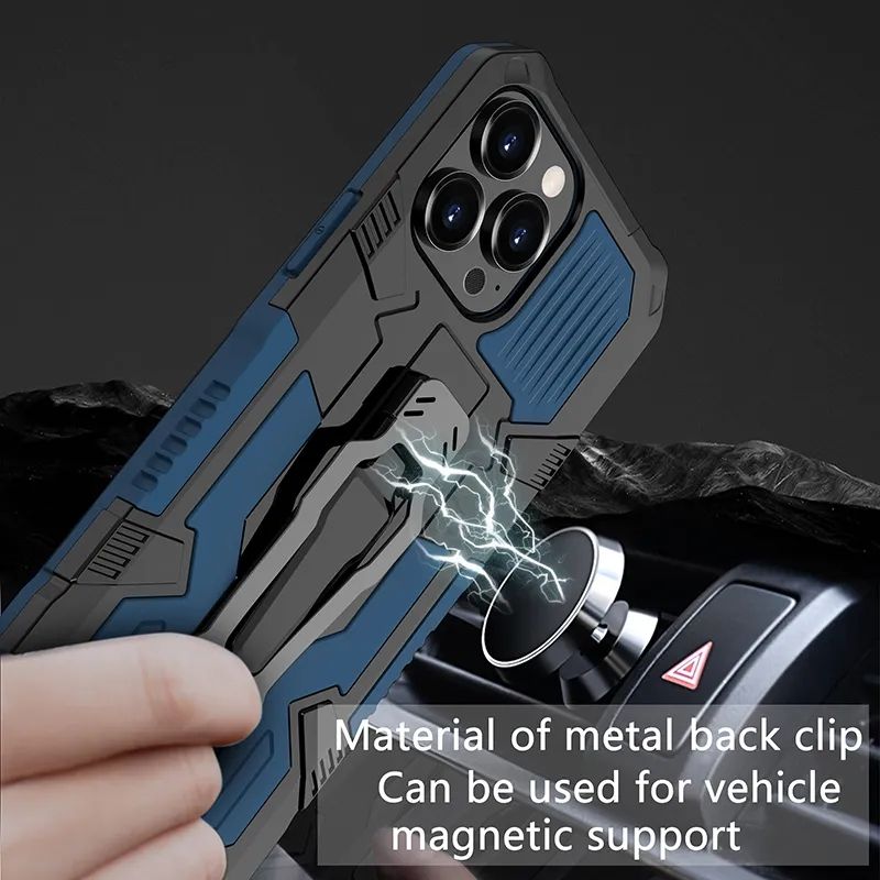 iPhone 12 Pro Max 6.7 Shockproof Hybrid Magnetic Ring Holder Belt Hook Back Cover