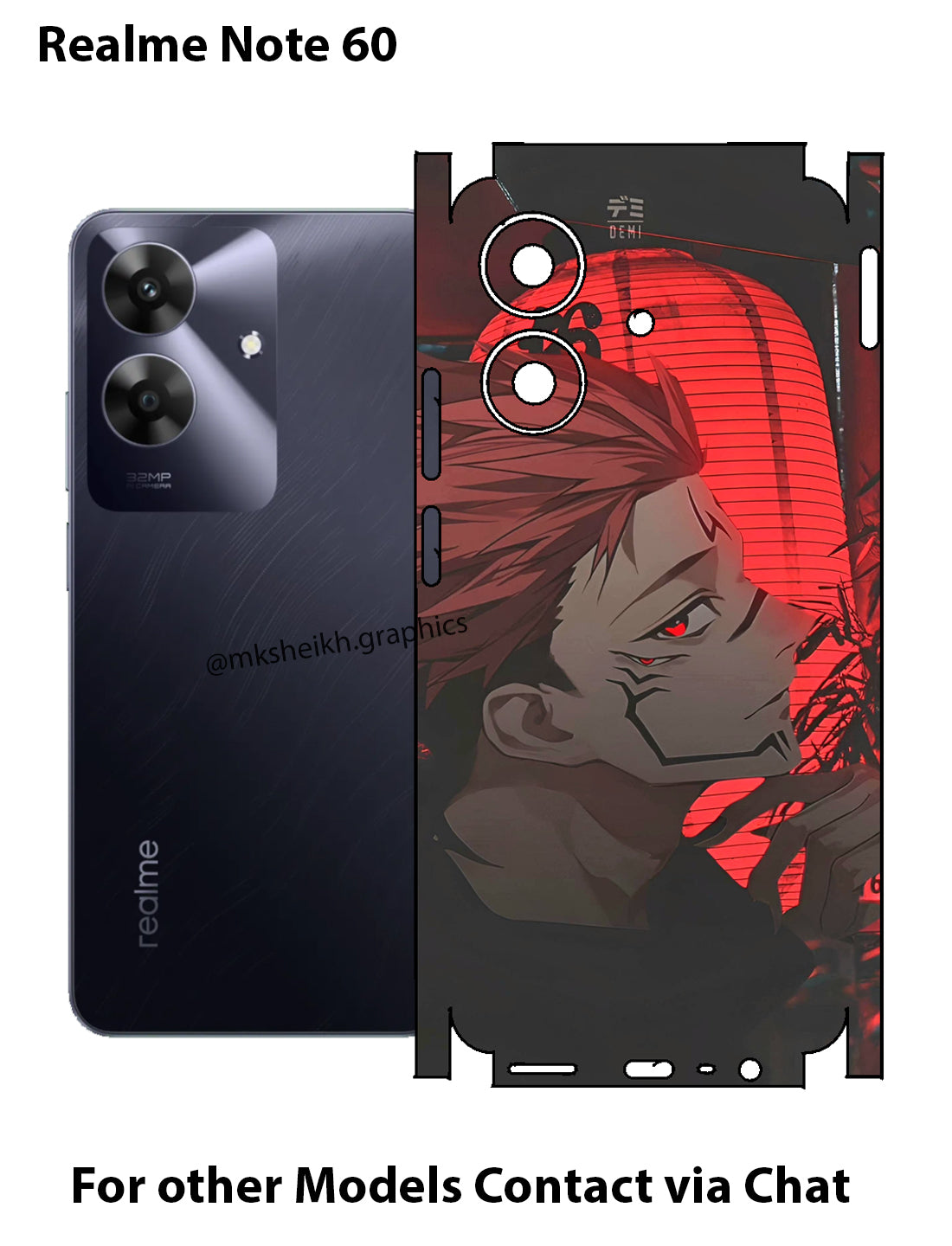 Realme Note 60 Print Back Full Body Skin Wrap