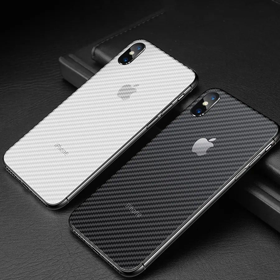 Apple iPhone X Carbon Fiber Pattern Transparent Anti Slip Back Sheet