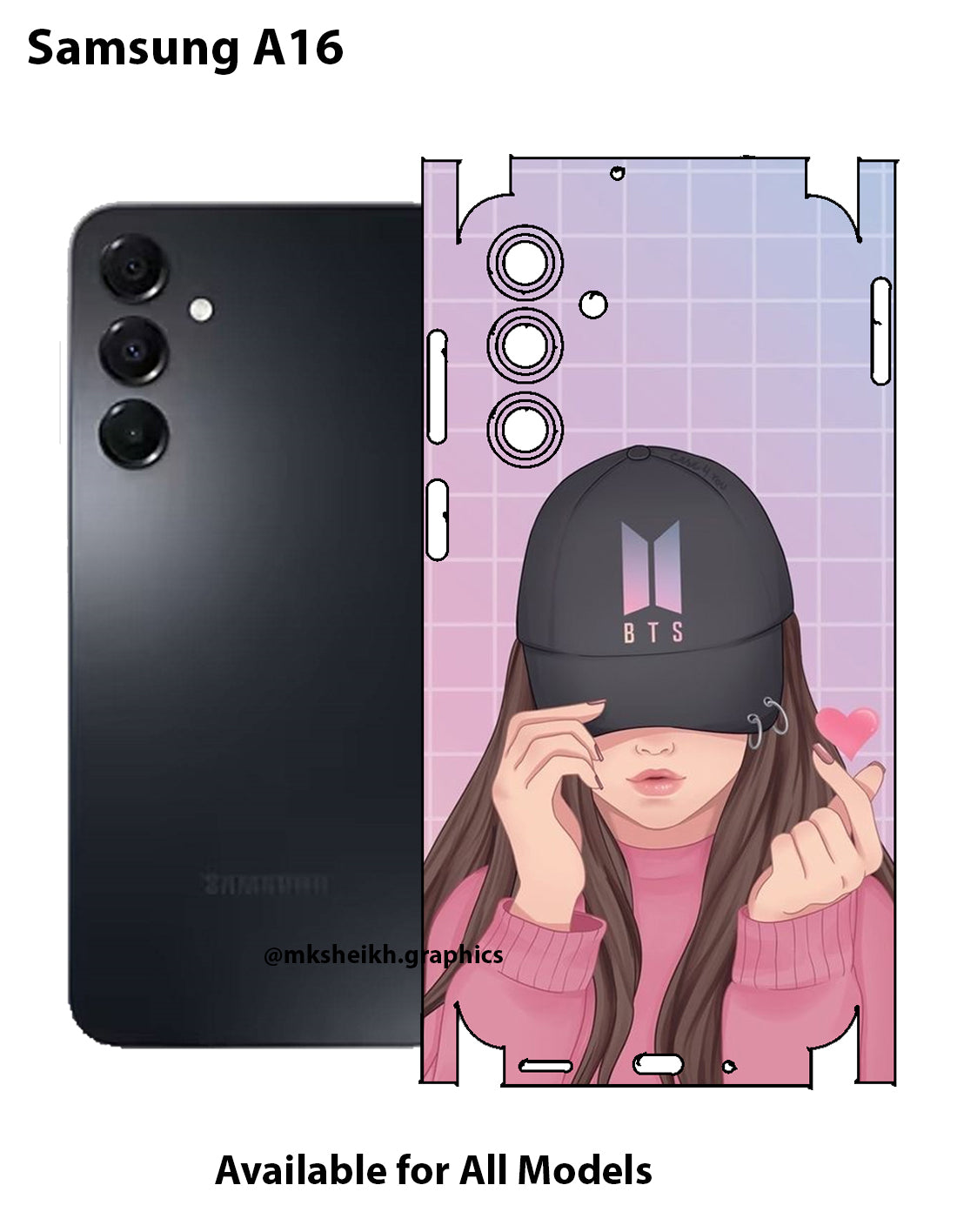 Samsung A16 Print Back Full Body Skin Wrap