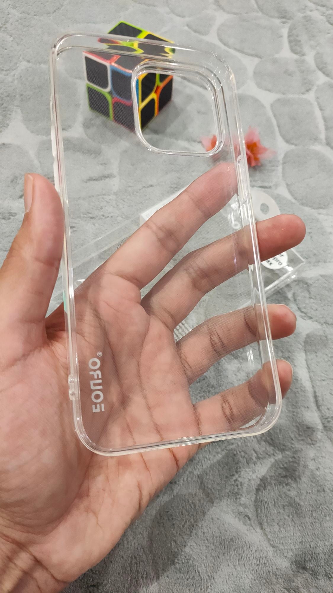 EOURO iPhone 15 Pro Max Clear Camera Protection Silicone Case