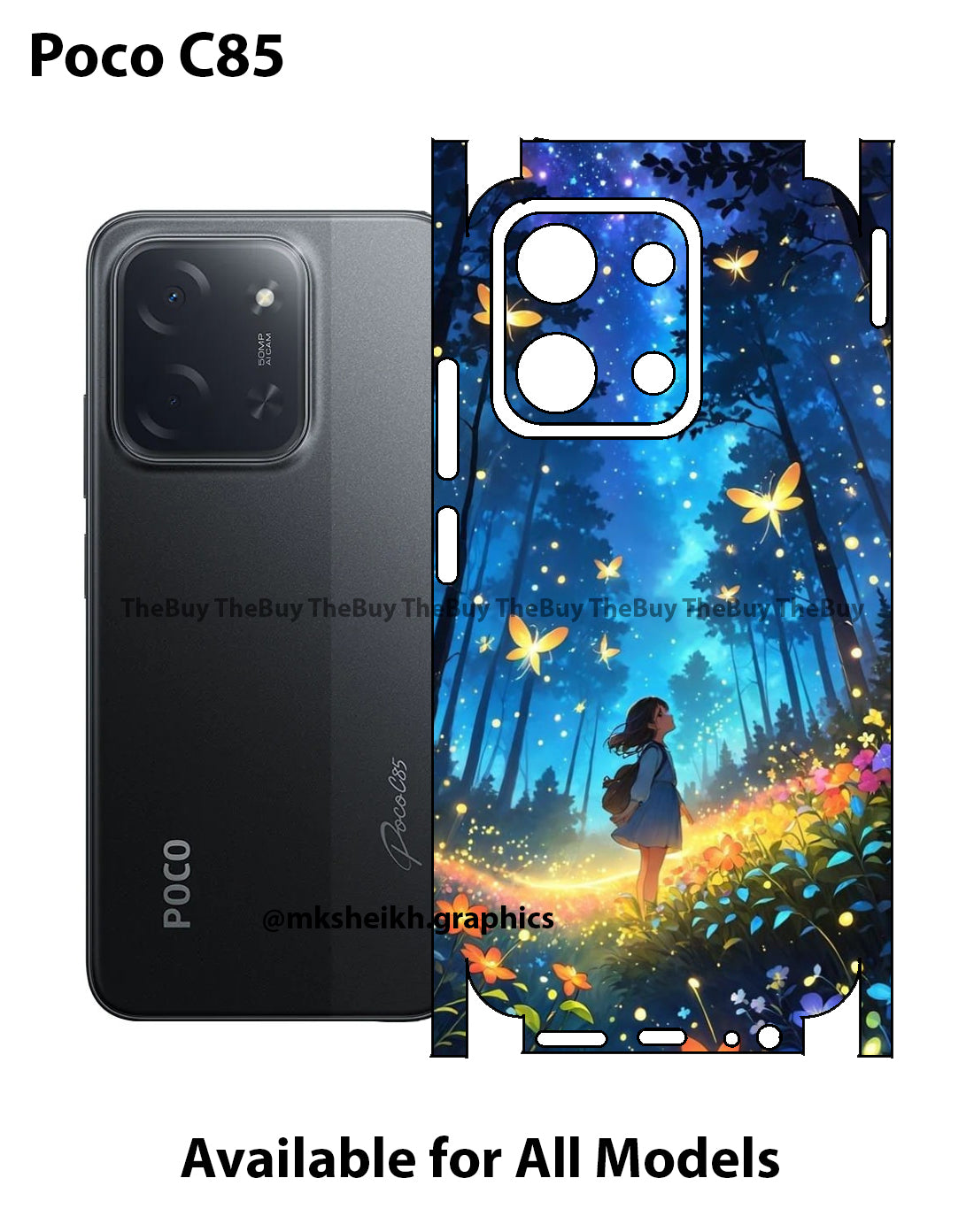 Poco C85 Full Body Print Back Skin Wrap