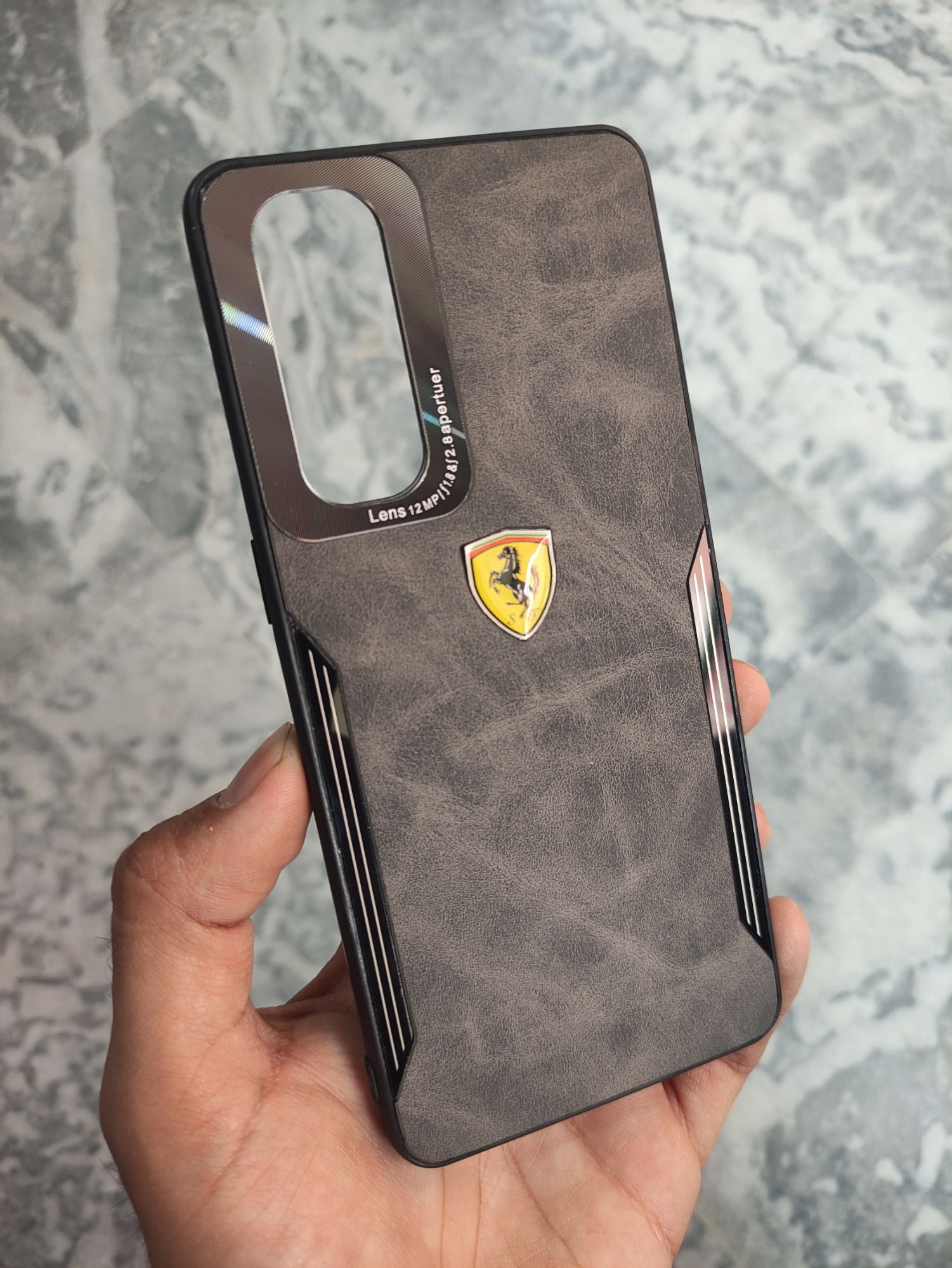 Oppo_Reno 4 Pro 4G Premium Quality Leather Texture Ferrari Back Cover