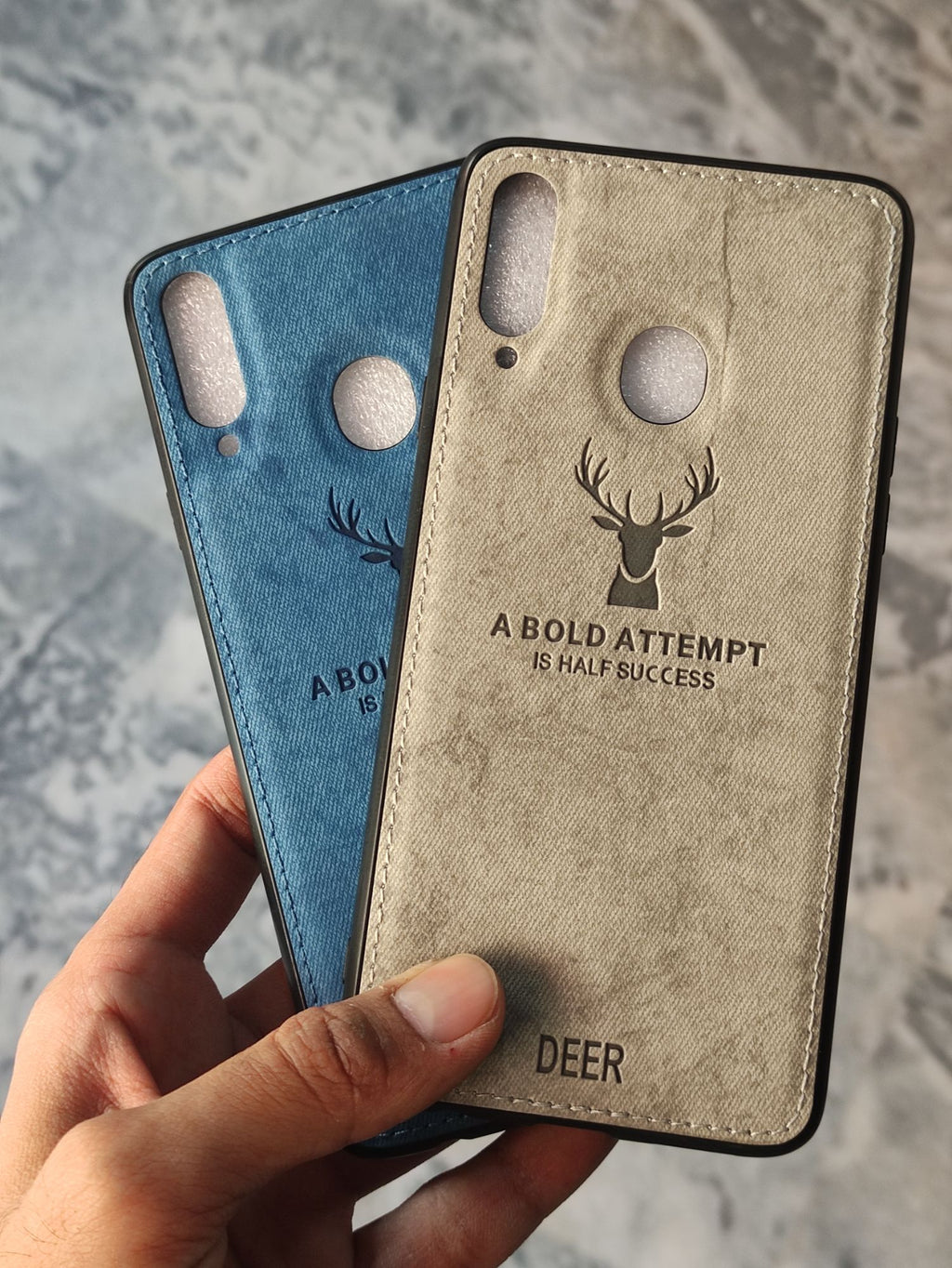 Samsung Galaxy A20s Soft Silicone Deer Fabrics Cloth Back Cover