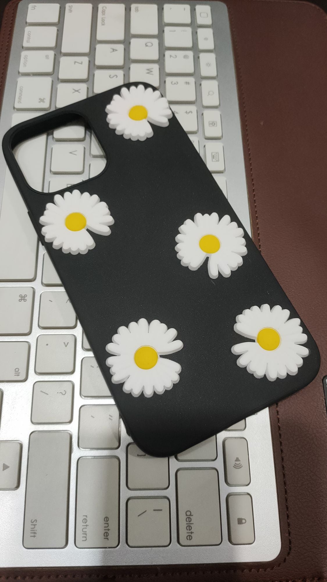 iPhone 13 Pro Max Liquid Silicone 3D Flowers Fancy Back Cover