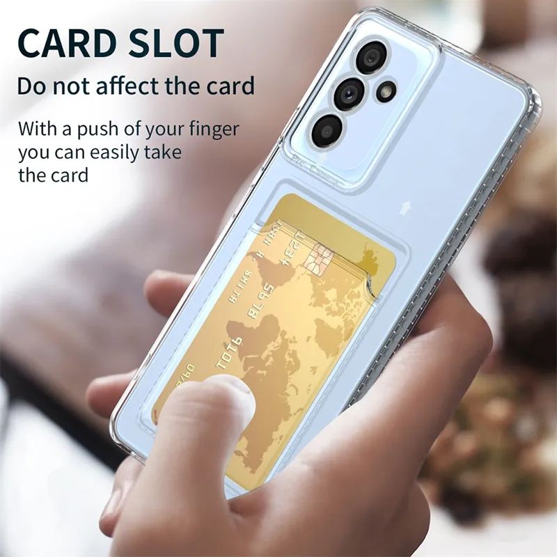 Samsung Galaxy A34 Soft TPU Clear Card Holder Camera Protection Back cover