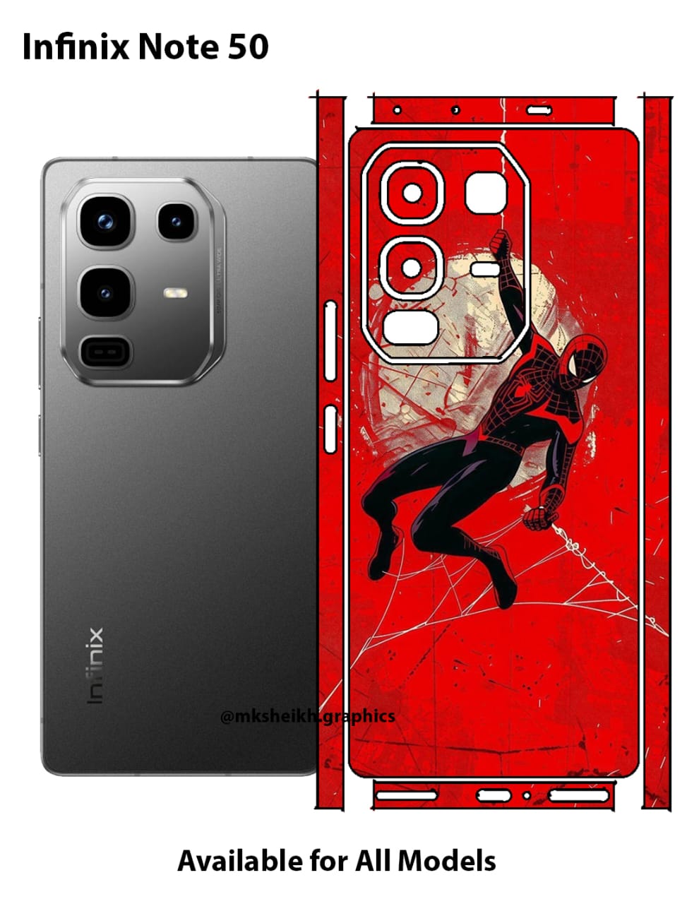 Infinix Note 50 Spiderman Full Body Skin Wrap