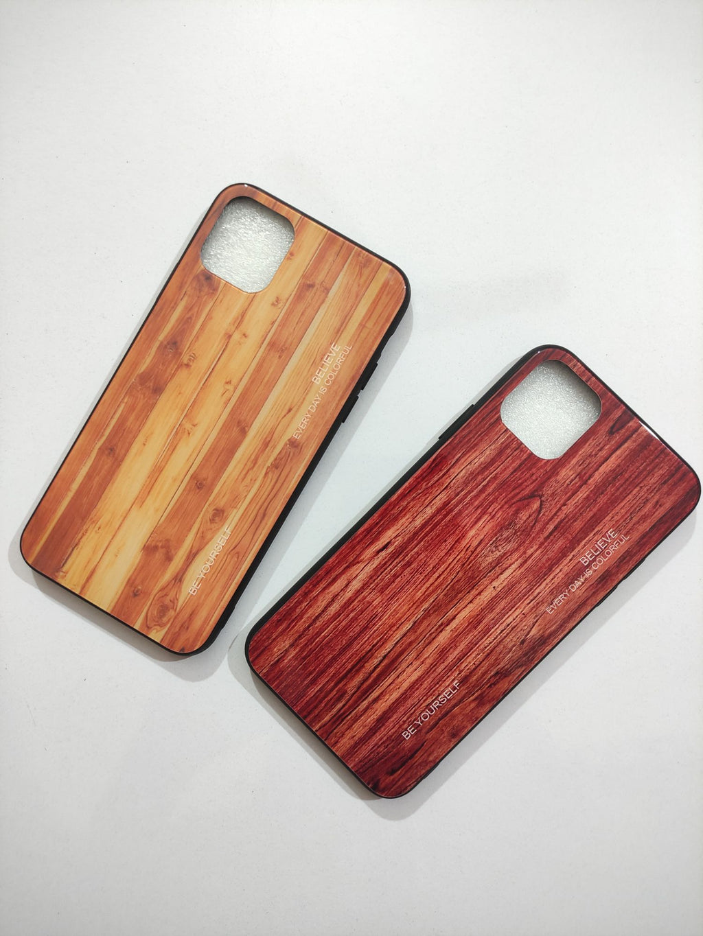 iPhone 11 Pro Max Real Tempered Glass Wood Design Back Cover