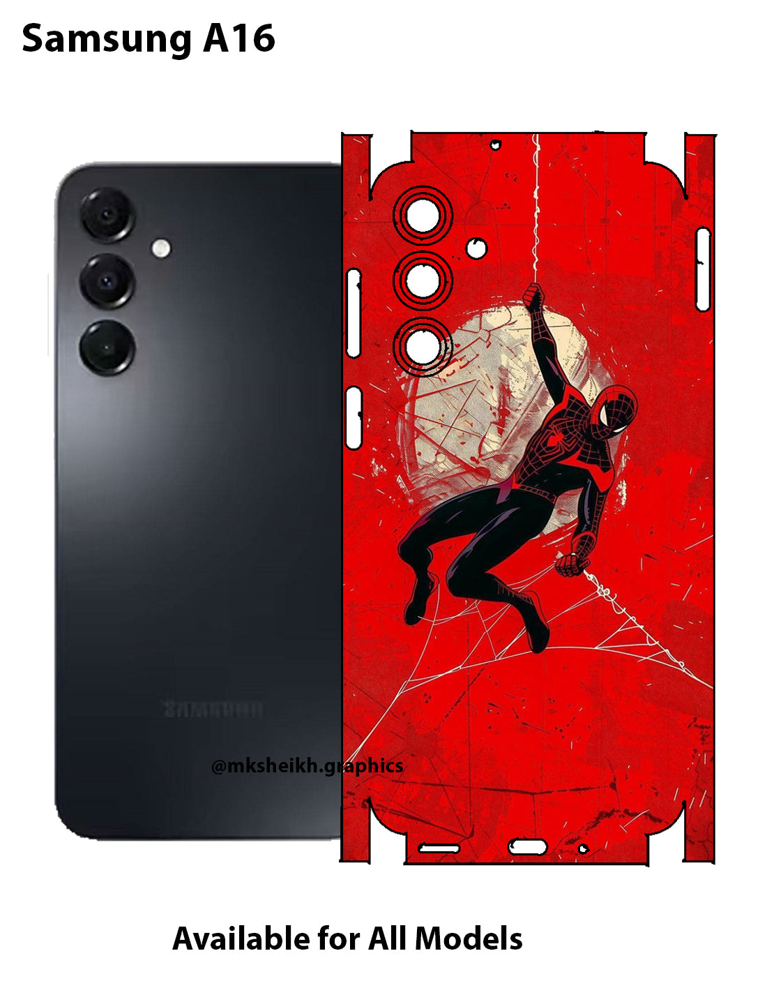 Samsung A16 Spiderman Full Body Skin Wrap