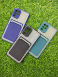 Samsung Galaxy A22 4G Matt Camera Protection Card Holder back cover