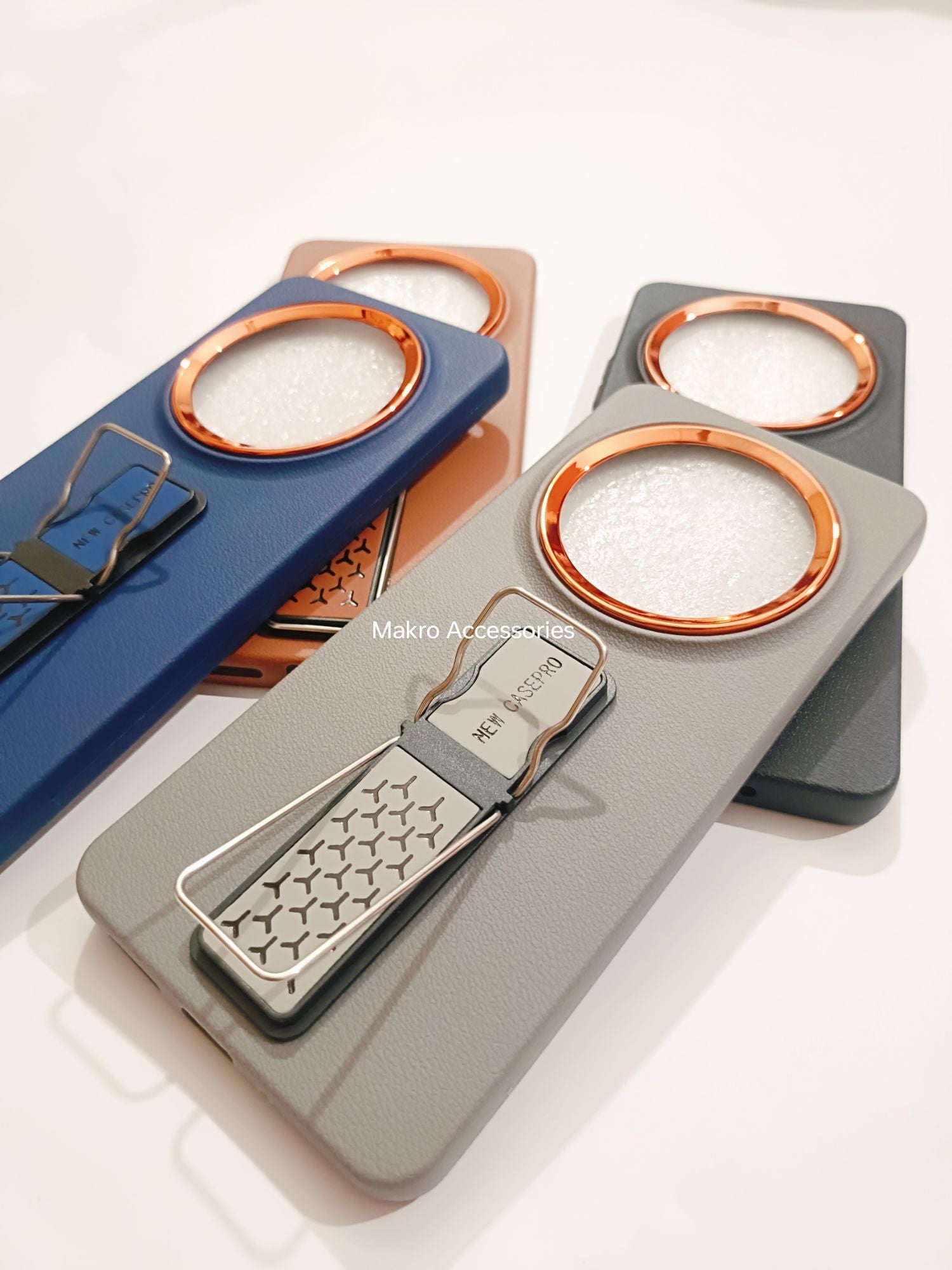 Redmi 14C Soft Silicone Leather Tecture Design Kickstand Back cover