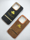 Tecno Spark Go 2023 Soft Silicone PU Leather Golden Stripe Design Back Cover