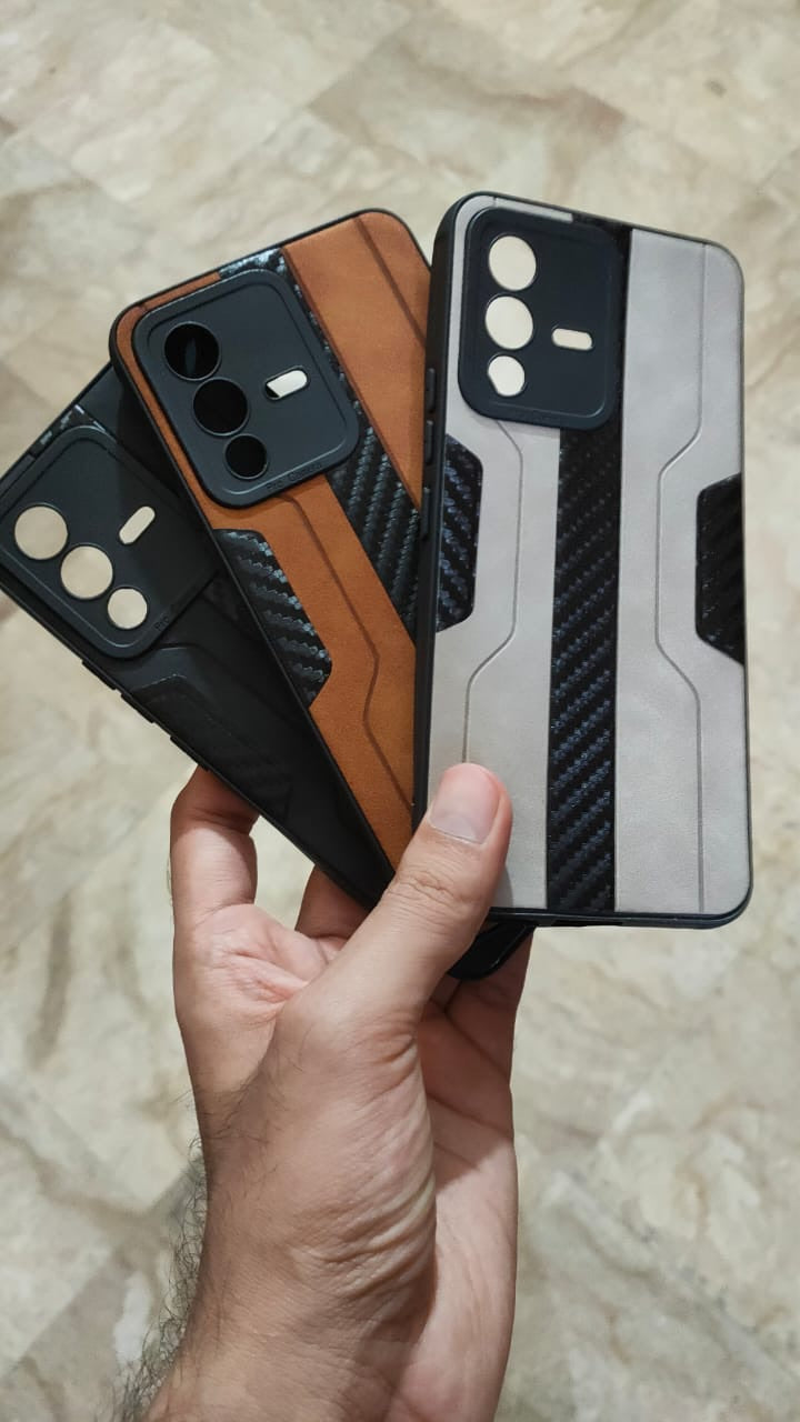 Vivo_V23 Carbon Fiber Design PU Soft Back Cover