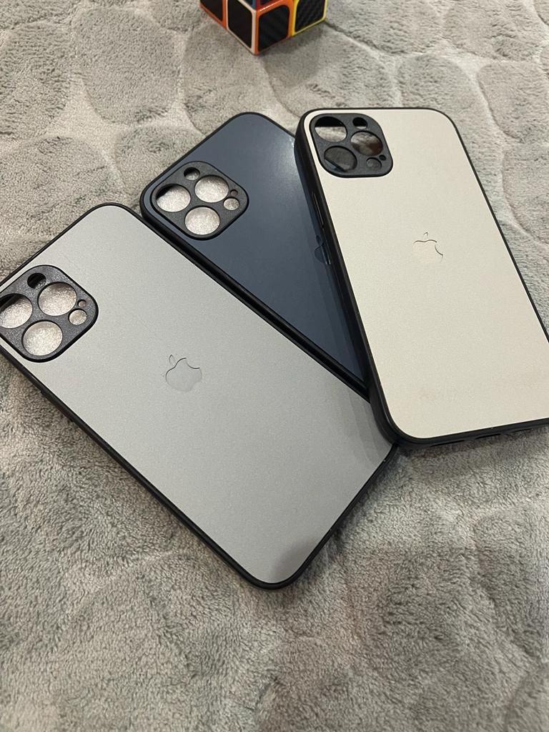 iPhone 12 Pro Max/13 Pro Max PC Acrylic Brushed Apple Logo Back Case
