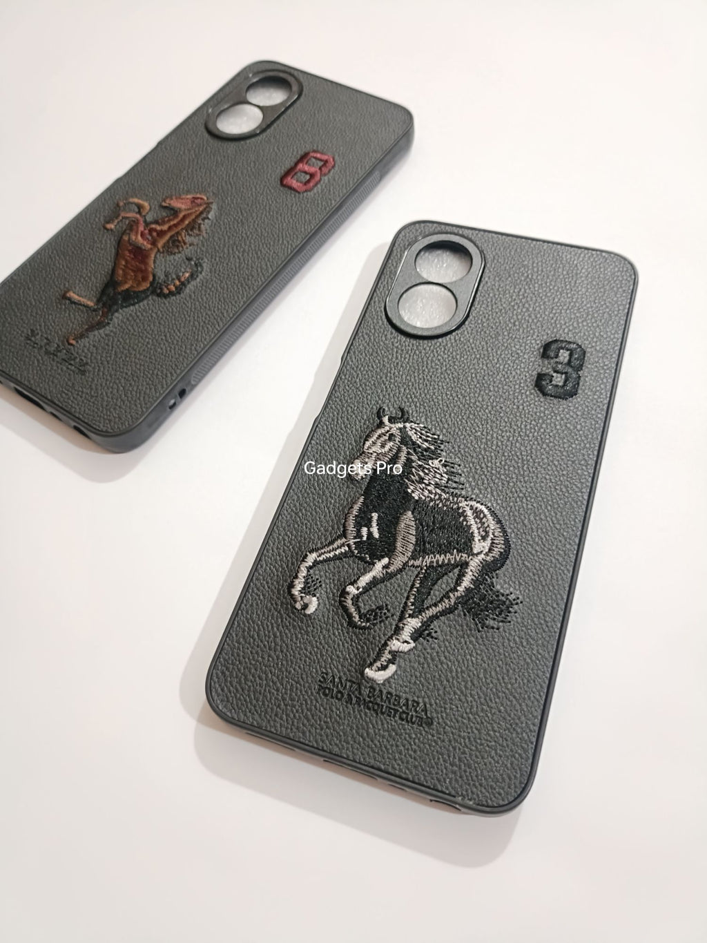Oppo A18 Premium Quality PU Embroidery Polo Design Back cover