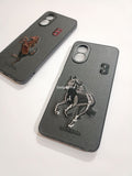 Oppo A18 Premium Quality PU Embroidery Polo Design Back cover