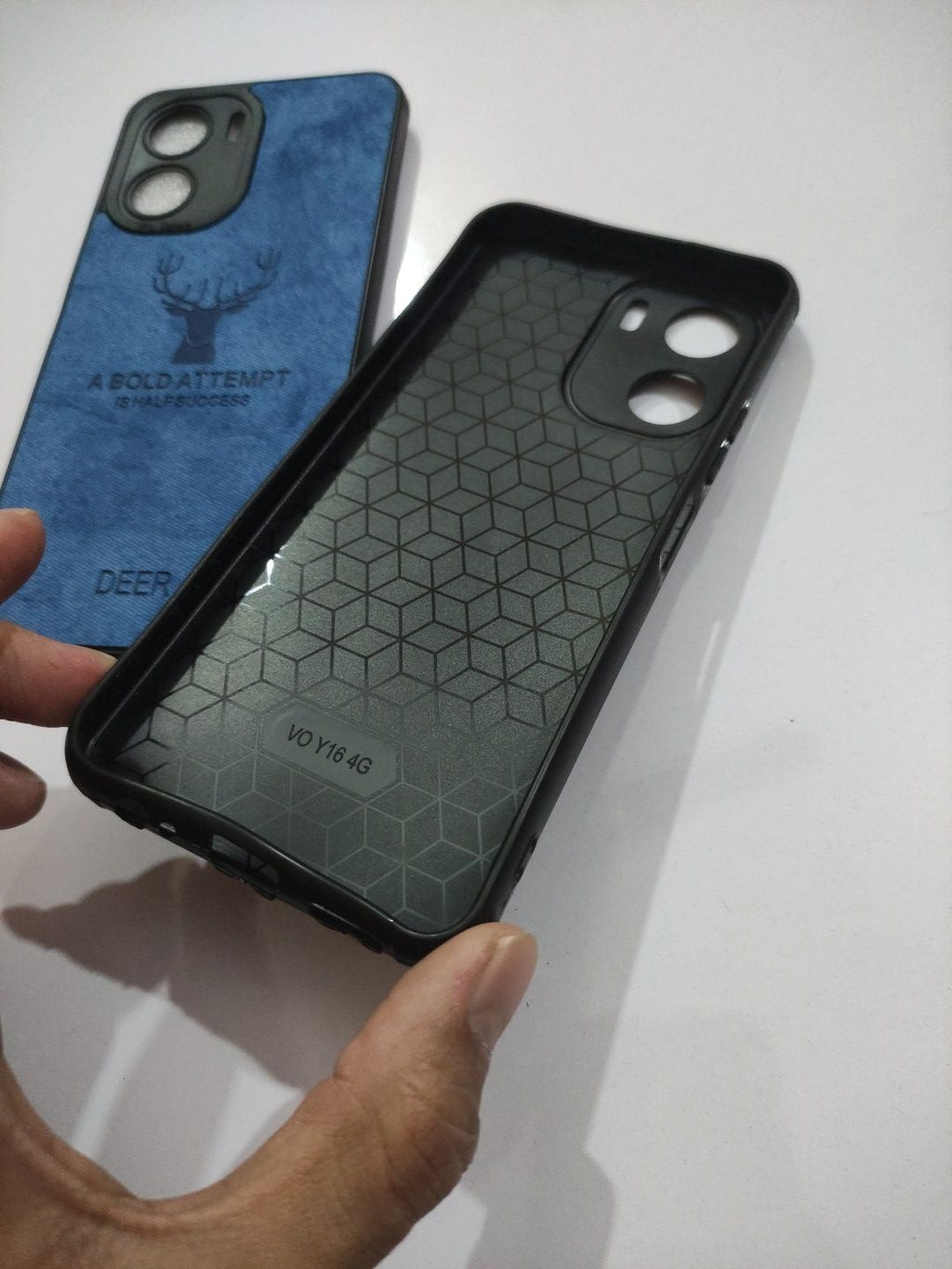 Vivo Y16 Soft Silicone Deer Fabric Back Cover